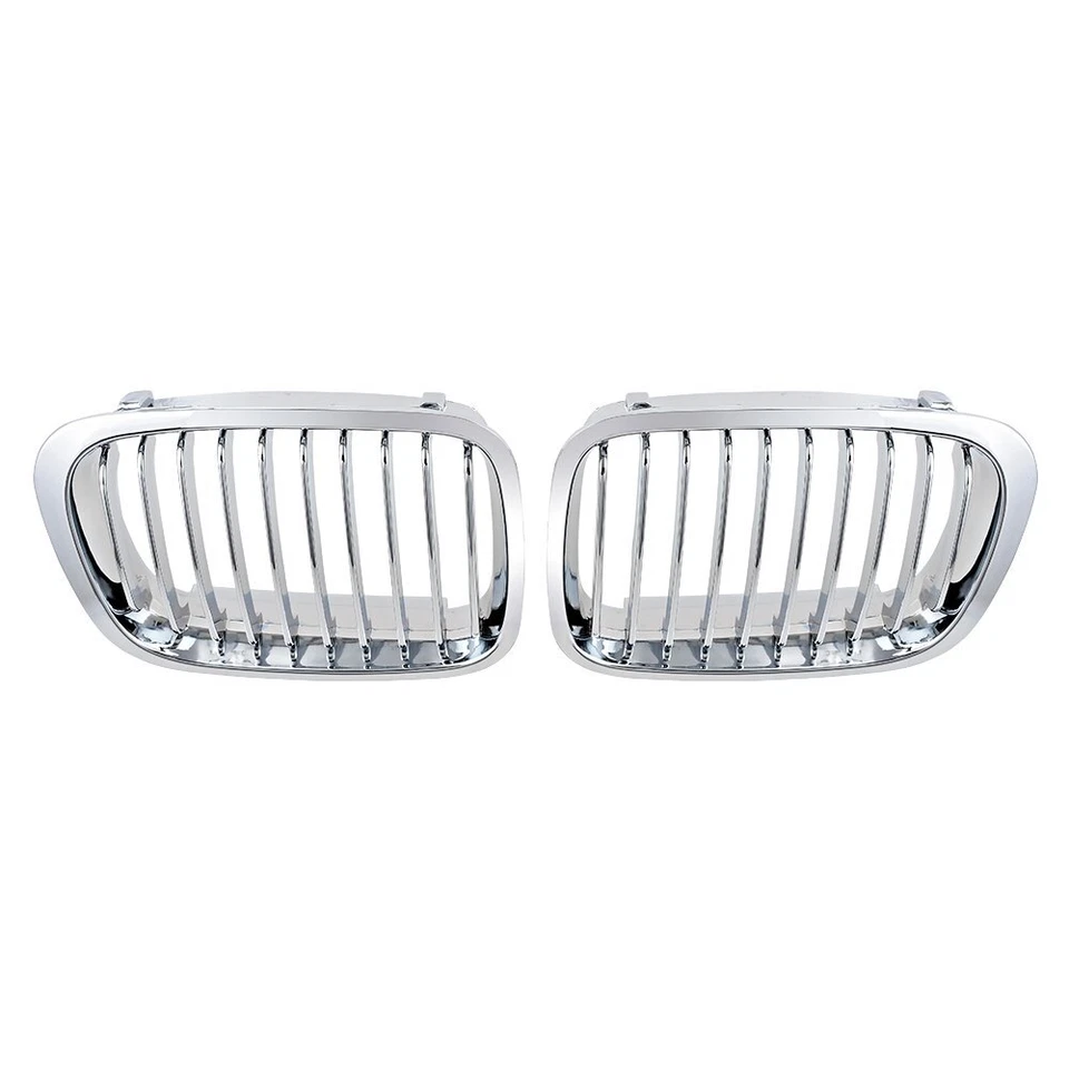 Parrilla delantera cromada para BMW E46 1998-2001 sedán 320i 323i 325i 328i 330i Foto 2 de 4