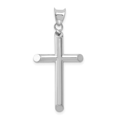 14k Weißgold Hohlkreuz Anhänger Geschenk 1,14g, L-35mm, B-17mm für Mama