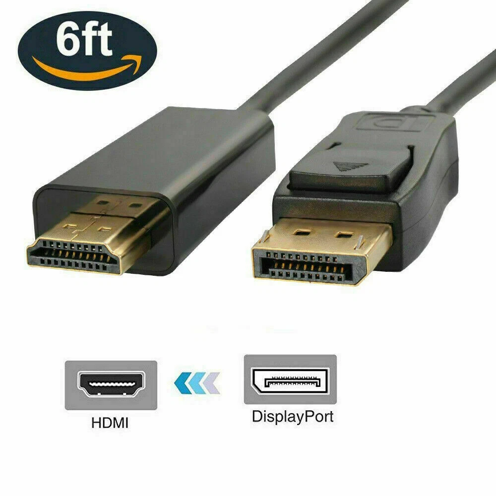 LOT Display Port to HDMI Cable Adapter Converter Audio Video PC HDTV 1080P  60Hz