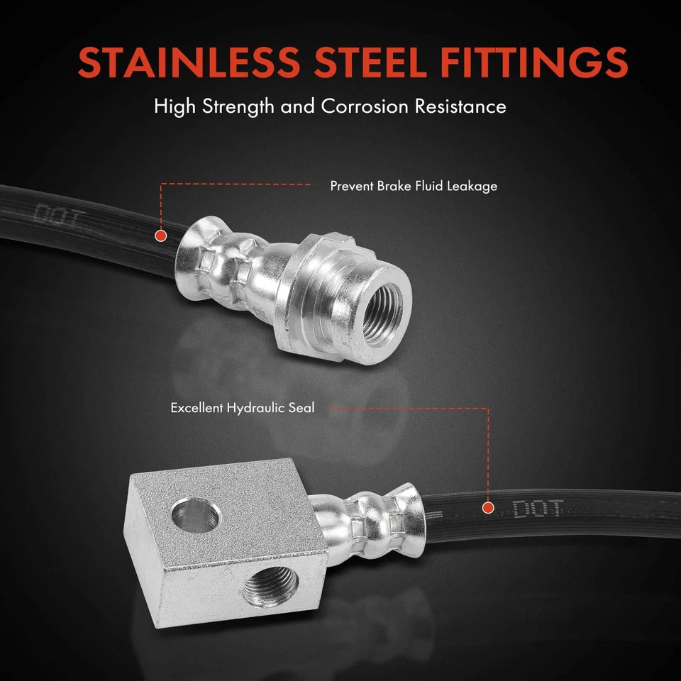 2x Manguera hidráulica de freno nueva para Infiniti G37 2009 Nissan 370Z 09-17 trasera izquierda y derecha Foto 4 de 4