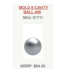 LEE 6 Cavity .490 Round Ball Mold 6 Pellets 176 Gr SAME DAY PRIORITY SHIP 91711
