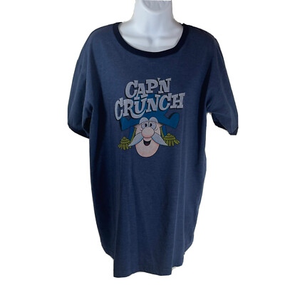 Captian Crunch Size XL Color Blue Short Sleeve Graphic  T Shirt RN#102048