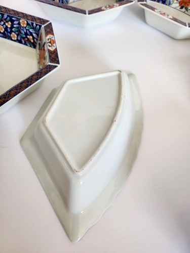 Servizio da 6 pezzi vintage Andrea by Sadek IMARI Lazy Susan blu rosso oro floreale - Foto 13 di 16