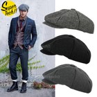 Mens 8 Panels Newsboy Flat Cap Peaky Blinders Baker Boy Golf Driving Beret Hat