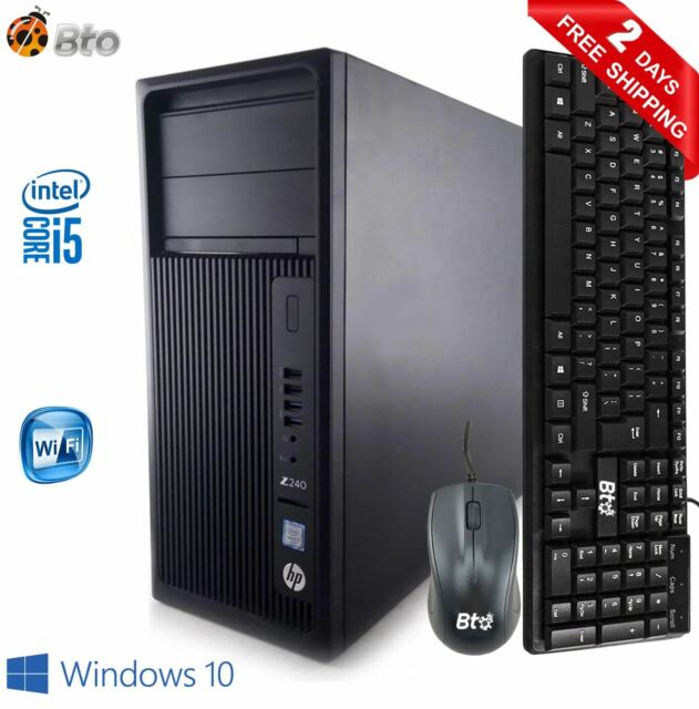 HP Desktop Computer Z240 MT Core i5-6500 PC 16GB 512GB M.2 SSD+2TB WiFi Win10Pro
