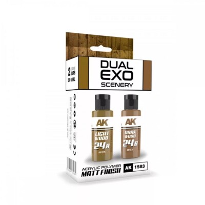 AK Interactive AK1583 - Light Wood & Dark Wood Dual Exo Set  2x60ml - Neu