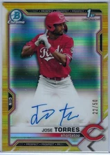 2021 Bowman Draft Chrome Gold Refractor Auto Jose Torres Gold /50 CDA-JTO