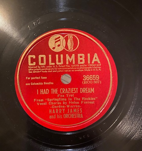HARRY JAMES - SIGNED Album of 10 1940s Columbia 78 rpm Records RARE - ALL EX - Foto 6 di 24