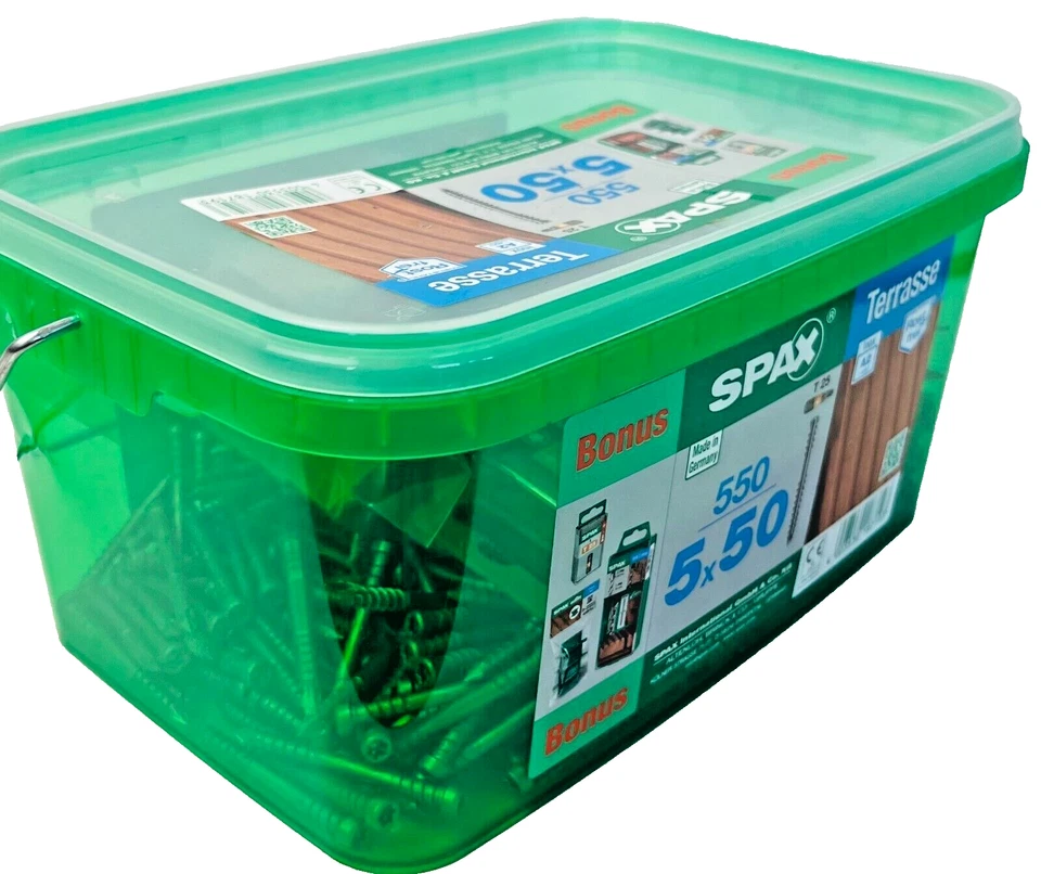 SPAX Terrasenschaube Bonus Set 5x 50mm Fixiergewinde Zylinderkopf T25 VPE 550 St - Bild 2 von 3