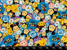 Tina Chatarra 9"x21" Disney Tsum Tsum Friends Embalado Tela de Algodón Mickey Japonés