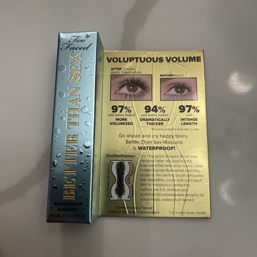 TOO FACED Better Than Sex Waterproof Mascara Mini Black, Travel BNIB