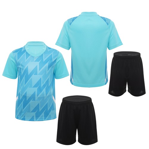 Kids Boys Sport Suit Training T-shirt V Neck Uniform Jogging Activewear Casual - Picture 36 of 55