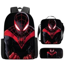 3pcs/set Spider Man Backpack Pencil Case Lunch Bag Schoolbag KIDS gift