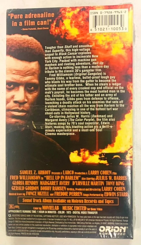 Hell Up In Harlem (VHS) Fred Williamson Soul Cinema Movie Classic RARE NEW - Image 2 of 4