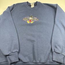 Vintage Mickey  Co Embroidered Mickey Blue Crewneck Sweatshirt Size XL