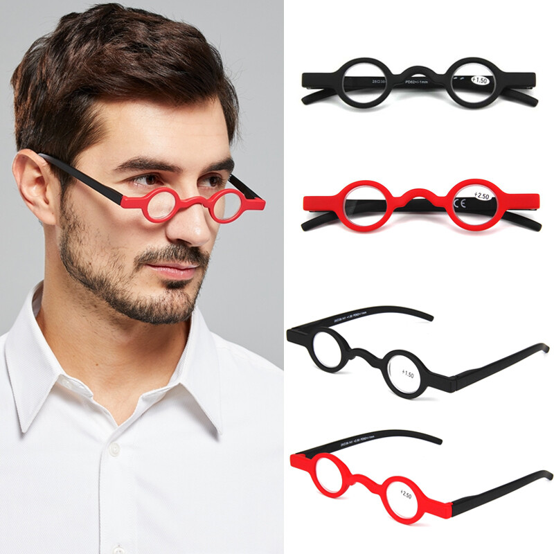 Man With Small Round Glasses Mens Round Reading Glasses For Small - Main Image