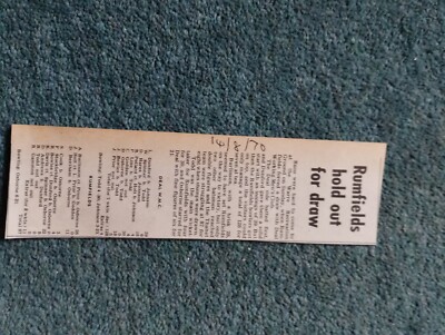 Di28 Ephemera 1970 Artikel Cricket Deal W M C Vs Rumfields