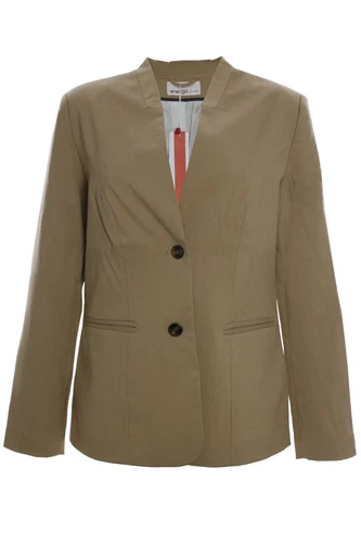 sheego blazer jacket frock coat womens tan camel plus size viscose