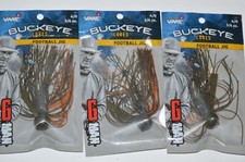 3 lures vmc buckeye lures g-man football jigs 3/4oz Gerald Swindle green pumpkin
