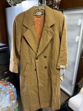 Vintage New 100% Wool Mdp Mario De Pinto Longer Light Brown Coat Size 10 Petite