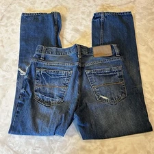 Aeropostale Driggs Slim Bootcut Jeans 28x28 Distressed Medium Wash Men's Denim