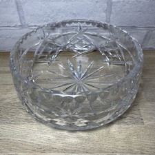 Vintage Large Clear Cut Crystal Fruit Bowl Approximately 19.5 Cm Diameter