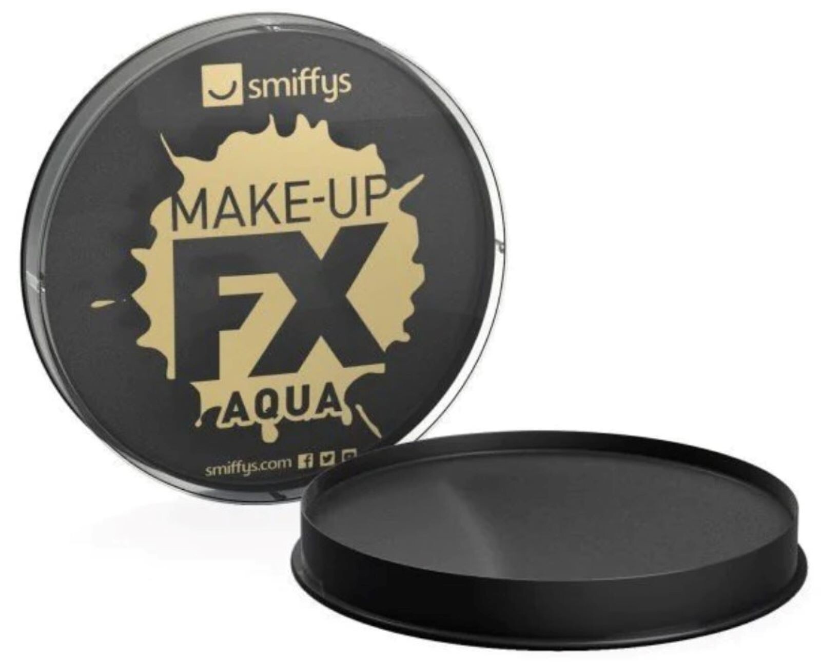 Smiffys Aqua FX Black Face Body Paint Halloween Fancy Dress Costume
