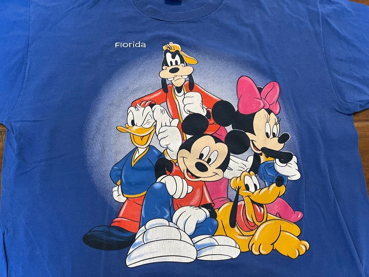 Vintage Walt Disney Flordia Mickey Mouse & Crew Made in USA T