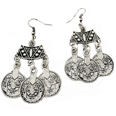 Tibetische Münze Ohrringe Boho Bohemian Ethno Zigeuner Mystiker Schmuck Geschenk A191