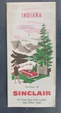 1955 Indiana road map Sinclair gas oil