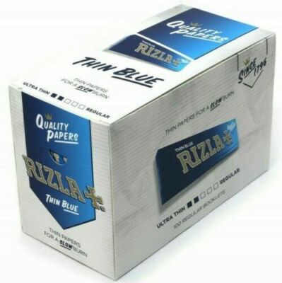 RIZLA BLAU NORMALES GRÖSSE ROLLPAPIER 25/50/100 PACKUNGEN DÜNNE STANDARDPAPIERE