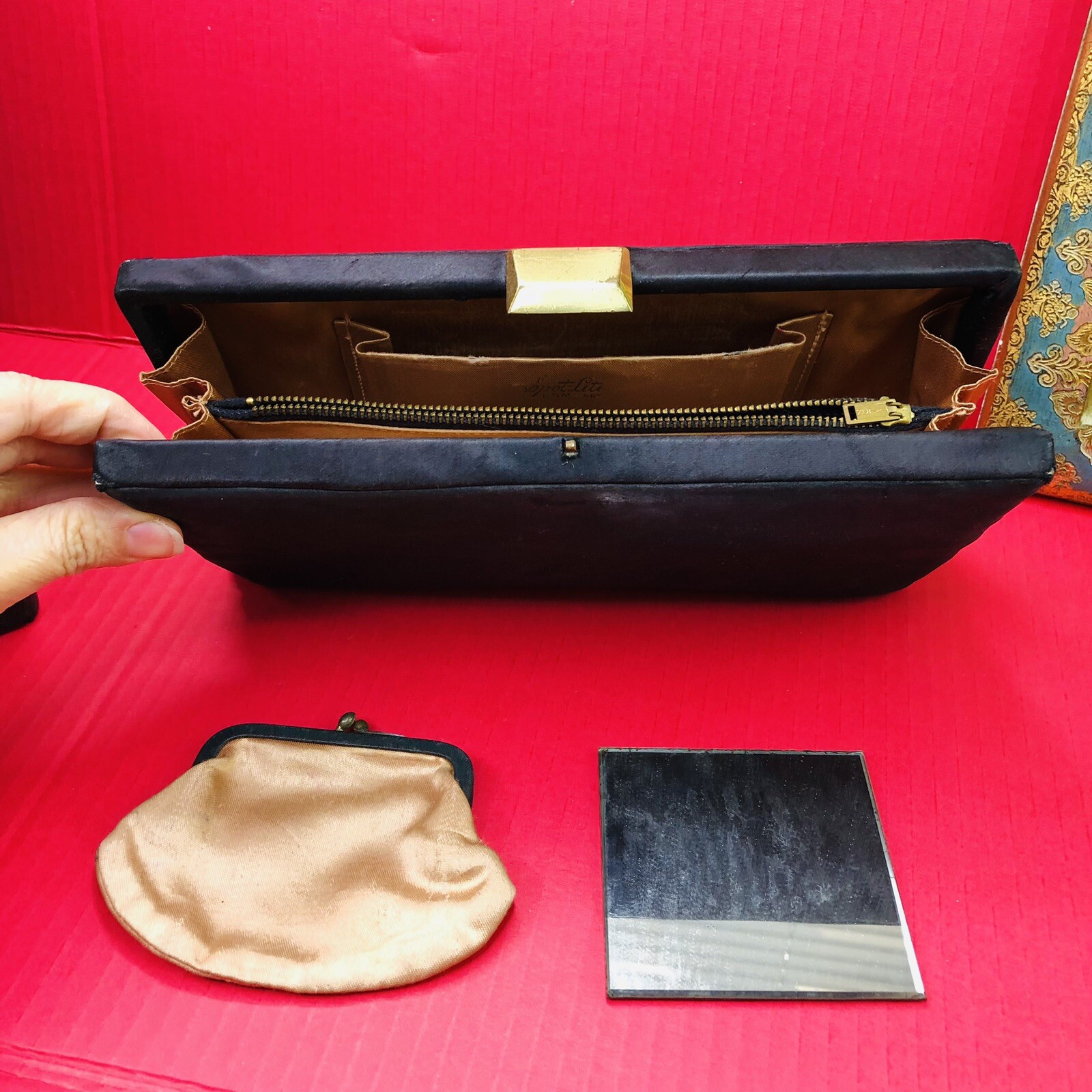 Vintage Rectangular Clutch Envelope Frame Coin Pu… - image 6