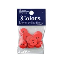2-Hole Red Fasteners | Red Buttons - Round - 5/8in. - 20 Pcs (no570000001)