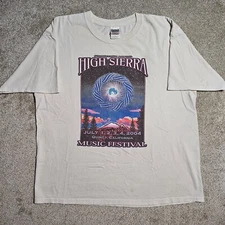 Vintage Y2k High Seria Music Festival Staff T-Shirt Mens XL Thrashed 2004 EDM CA