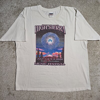 Vintage Y2k High Seria Music Festival Staff T-Shirt Mens XL Thrashed 2004 EDM CA