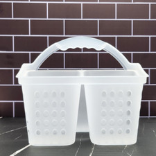 Heavy-duty Small Portable Shower Caddy Frost Plastic Bathroom Office Storage