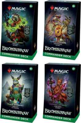 Bloomburrow Commander Deck Display Magic the Gathering Set Of 4