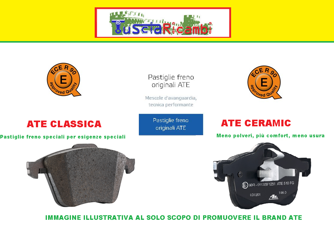 Pastiglie Freno a Disco Anteriori OPEL INSIGNIA B 20 DTH  ATE 605611 Pasticche