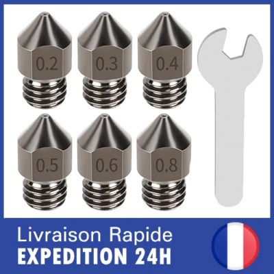 Buse nozzle acier trempé steel pour Creality CR10 CR20 S4 S5 Ender 3 4 5 6 Pro