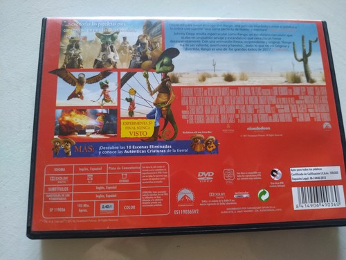 RANGO Animacion Paramount - DVD Reg 2 Español Ingles Am - Imagen 2 de 4