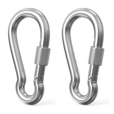 4 Inch Locking Carabiners, 2 Pcs 304 Stainless Steel Heavy Duty Carabiner New