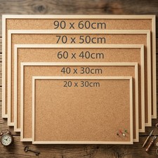 Natural Cork Pin Notice Board For Text Wooden Frame School Office Memo Pinboard