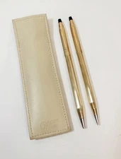 Vintage Cross Pen Pencil Set 1/20 14k Gold Filled Ladies Set Pen Purse USA Made