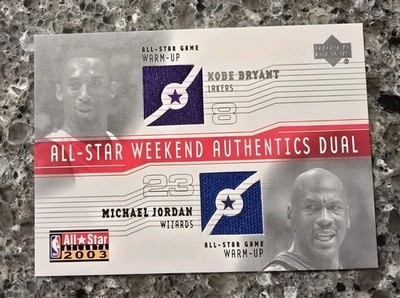 2003 UD ALL STAR MICHAEL JORDAN KOBE BRYANT GAME WORN JERSEY WARM UPS!