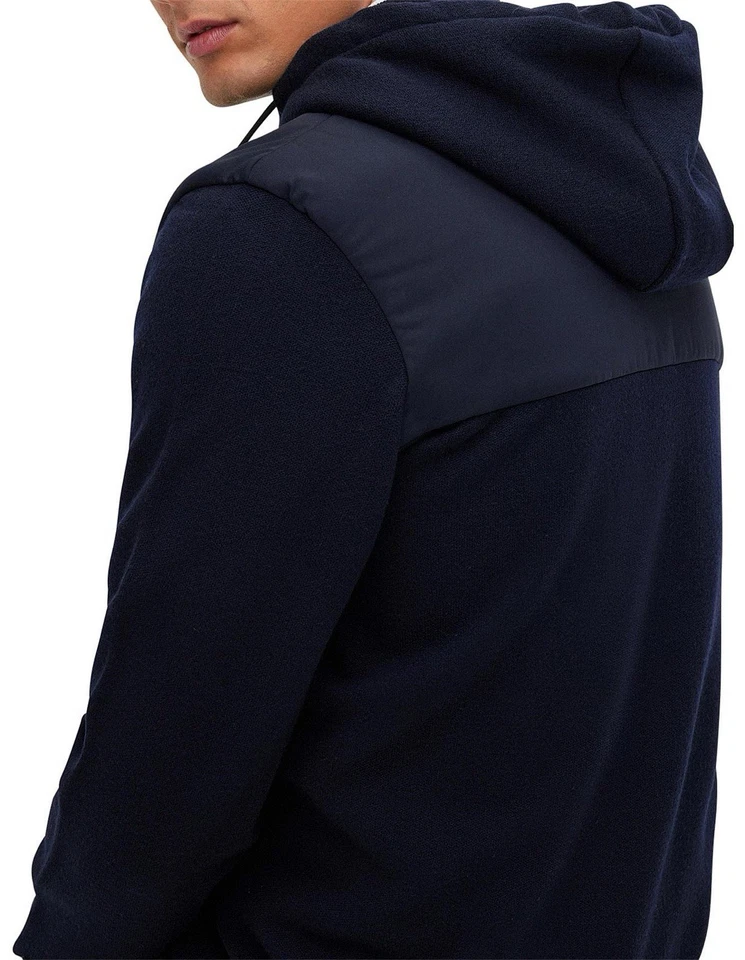 Hugo Boss Men's Hybrid Full Zip Wool Jacket Hooded Navy Size S RRP £599 - Image 3 of 4