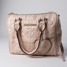 Juicy Couture Fame Satchel Pink Quilted Heart Charm Bag Y2K McBling Pop Coquette