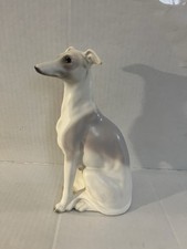 Vintage White Whippet/greyhound Dog figurine Made In Japan Collectible 7”x3.5”