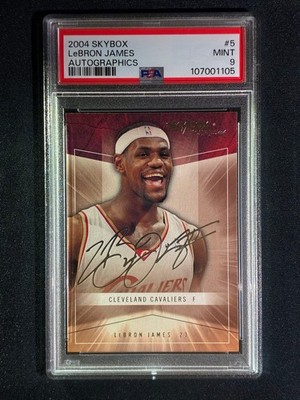 2004-05 Skybox LEBRON JAMES Autographics Foil Signature Silver #5 PSA 9 (105)