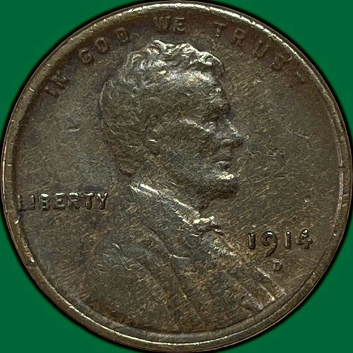 1914-D Lincoln Wheat Cent Choice Very Fine VF+/XF Coin #35134