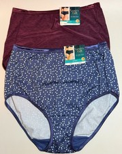 NWT 2 Vanity Fair Illumination 13109 Briefs Panties Denim Dot/Plum Size 6/M